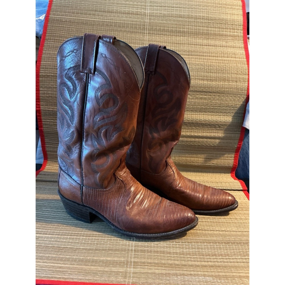 Dan Post Mens Brown Teju Lizard Western Cowboy Boots Size 11D 317044 READ